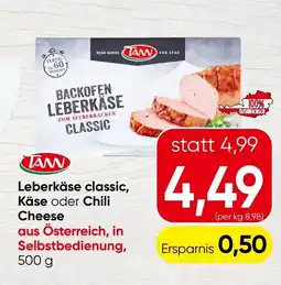 Spar Leberkäse classic, Käse oder Chili Cheese Angebot