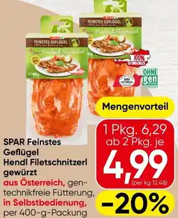 Spar SPAR Feinstes Geflügel Hendl Filetschnitzerl gewürzt Angebot