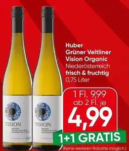 Spar Huber Grüner Veltliner Vision Organic Niederösterreich frisch & fruchtig Angebot