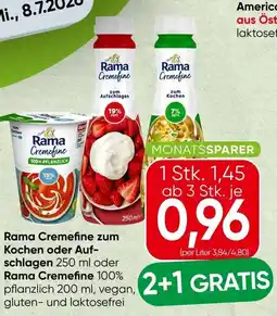 Spar Rama Cremefine zum Kochen oder Auf- schlagen oder Rama Cremefine Angebot