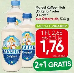 Spar Maresi Kaffeemilch Original oder Leicht Angebot