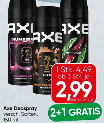 Spar Axe Deospray Angebot