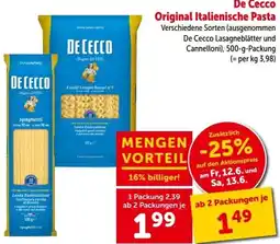 Interspar De Cecco Original Italienische Pasta Angebot