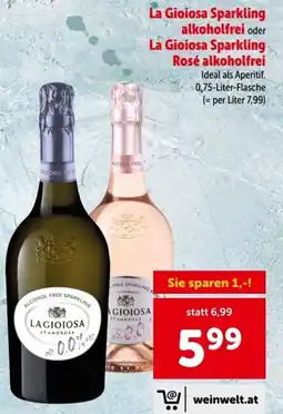 Interspar La Gioiosa Sparkling alkoholfrei oder La Gioiosa Sparkling Rosé alkoholfrei Angebot