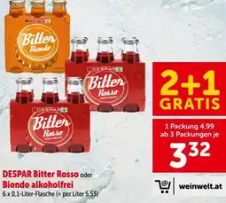 Interspar DESPAR Bitter Rosso oder Biondo alkoholfrei Angebot