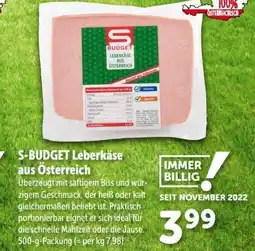 Interspar S-BUDGET Leberkäse aus Österreich Angebot