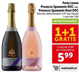 Interspar Porta Leone Prosecco Spumante DOC oder Prosecco Spumante Rosé DOC Angebot