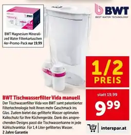 Interspar BWT Tischwasserfilter Vida manuell Angebot