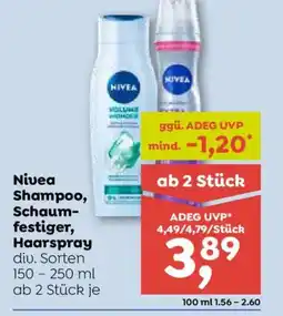 ADEG Nivea Shampoo, Schaum- festiger, Haarspray diu. Sorten 150 - 250 ml ab 2 Stück je Angebot
