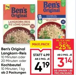 Maximarkt Ben's Original Langkorn-Reis Angebot