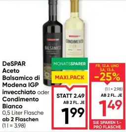 Maximarkt Despar aceto balsamico di modena igp invecchiato oder condimento bianco Angebot