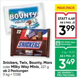 Maximarkt Snickers, Twix, Bounty, Mars oder Milky Way Minis, Angebot