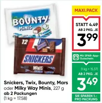 Maximarkt Snickers, Twix, Bounty, Mars oder Milky Way Minis, Angebot