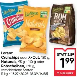 Maximarkt Lorenz Crunchips oder X-Cut, Naturals, oder Rohscheiben, Angebot