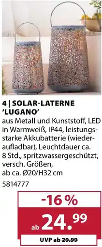 Dehner Solar laterne lugano Angebot