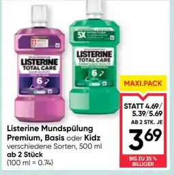 Maximarkt Listerine Mundspülung Premium, Basis oder Kidz verschiedene Sorten Angebot