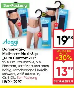Maximarkt Damen-Tai-, Midi- oder Maxi-Slip Pure Comfort 2+1 Angebot