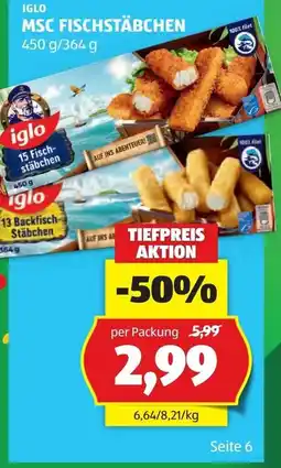 Hofer Iglo msc fischstäbchen Angebot