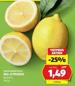 Hofer HOFER MARKTPLATZ BIO-ZITRONEN Angebot