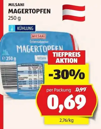 Hofer Milsani magertopfen Angebot