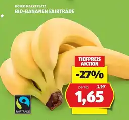 Hofer Bio-bananen fairtrade Angebot
