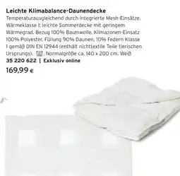 Tchibo Eduscho Leichte Klimabalance Daunendecke Angebot