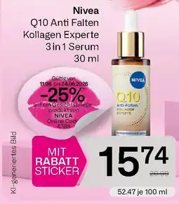 Bipa Nivea Q10 Anti Falten Kollagen Experte 3 in 1 Serum Angebot