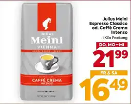 Billa Julius Meinl Espresso Classico od. Caffè Crema Angebot