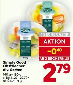 Billa Simply Good Obstbecher Angebot