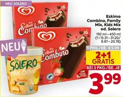 Billa Eskimo Combino, Family Mix, Kids Mix od. Solero Angebot