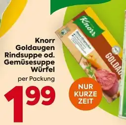 Billa Knorr Goldaugen Rindsuppe od. Gemüsesuppe Würfel Angebot