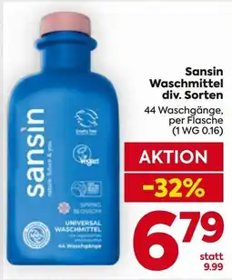 Billa Sansin Waschmittel Angebot