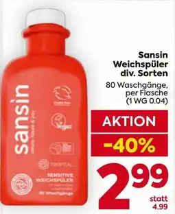 Billa Sansin Weichspüler Angebot