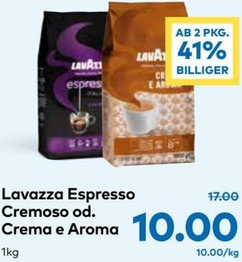 T&G Lavazza Espresso Cremoso Od. Crema E Aroma 1kg Angebot
