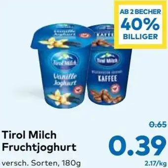 T&G Tirol Milch Fruchtjoghurt 180g Angebot