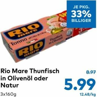 T&G Rio Mare Thunfisch In Olivenöl Oder Natur 3x160g Angebot