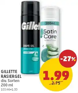 PENNY Gillette rasiergel Angebot