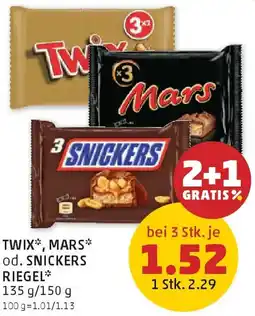PENNY Twix, mars od. snickers riegel Angebot
