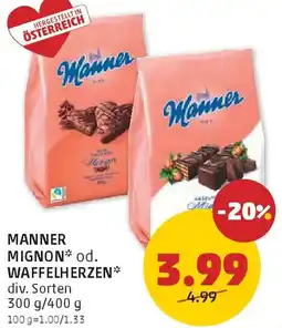 PENNY Manner mignon od. waffelherzen Angebot