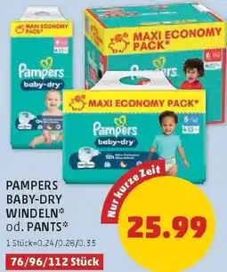 PENNY Pampers baby-dry windeln* od. pants Angebot