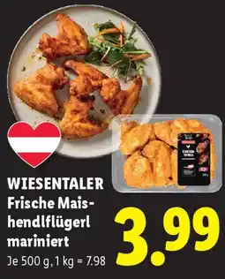 Lidl Wiesentaler frische mais hendlflügerl mariniert Angebot