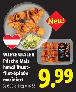 Lidl Wiesentaler frische mais hendl brust filet spieße mariniert Angebot
