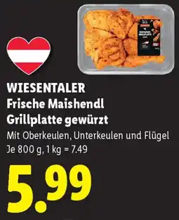 Lidl Wiesentaler frische maishendl grillplatte gewürzt Angebot