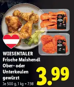 Lidl Wiesentaler frische maishendl ober oder unterkeulen Angebot