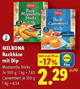 Lidl Milbona backkäse mit dip Angebot