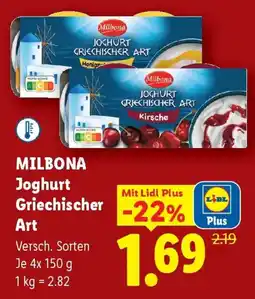 Lidl Milbona joghurt griechischer art Angebot