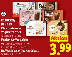 Lidl Ferrero/ kinder chocolate oder yogurette stick Angebot