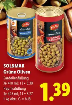 Lidl Sol&mar grüne oliven Angebot