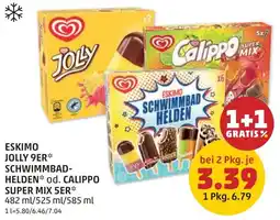 PENNY Eskimo jolly 9er schwimmbad- helden od. calippo super mix 5er Angebot