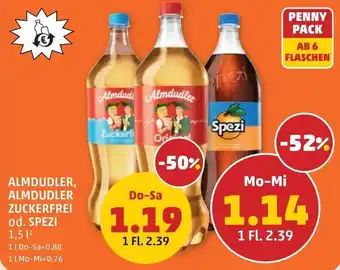 PENNY Almdudler, almdudler zuckerfrei od. spezi Angebot